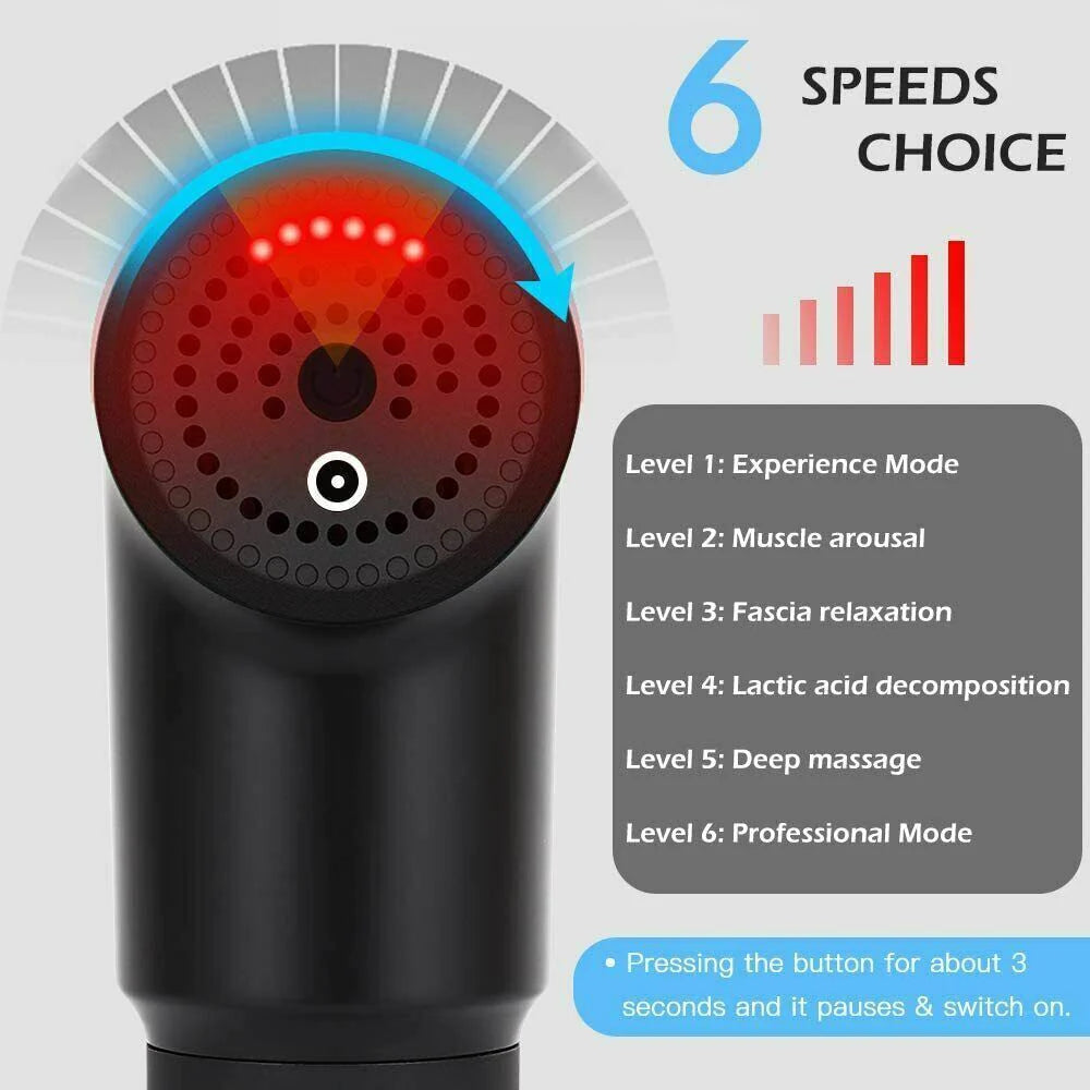 Powerful Massage Gun for Deep Tissue Relief - Percussion Massager with 4 Interchangeable Heads