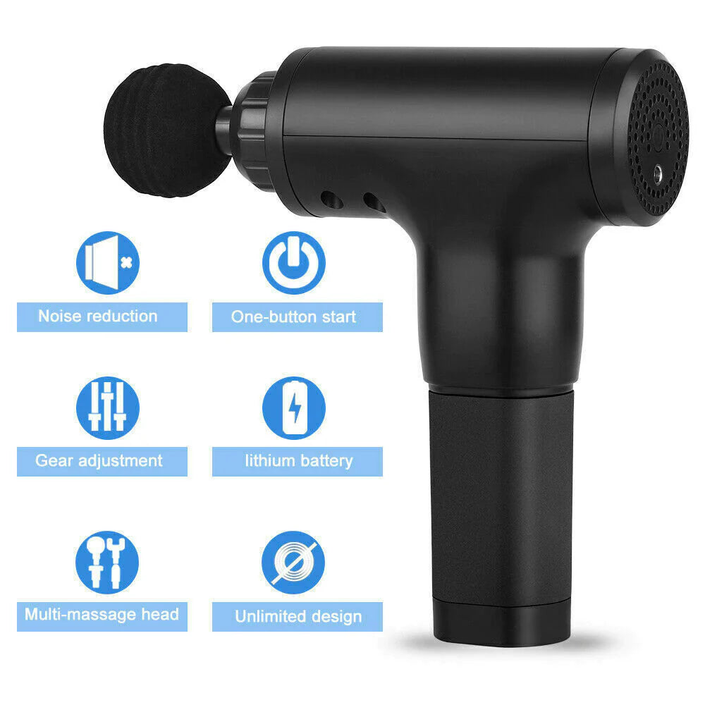 Powerful Massage Gun for Deep Tissue Relief - Percussion Massager with 4 Interchangeable Heads
