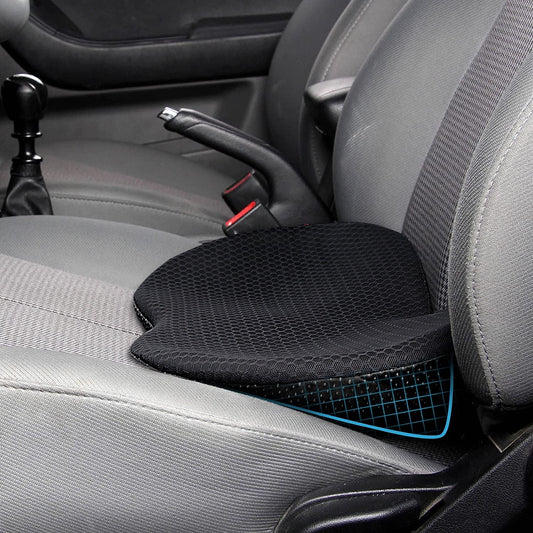 Ultimate Comfort Car Seat Cushion - Memory Foam Pad for Sciatica Relief and Enhanced Driver Visibility (Black)
