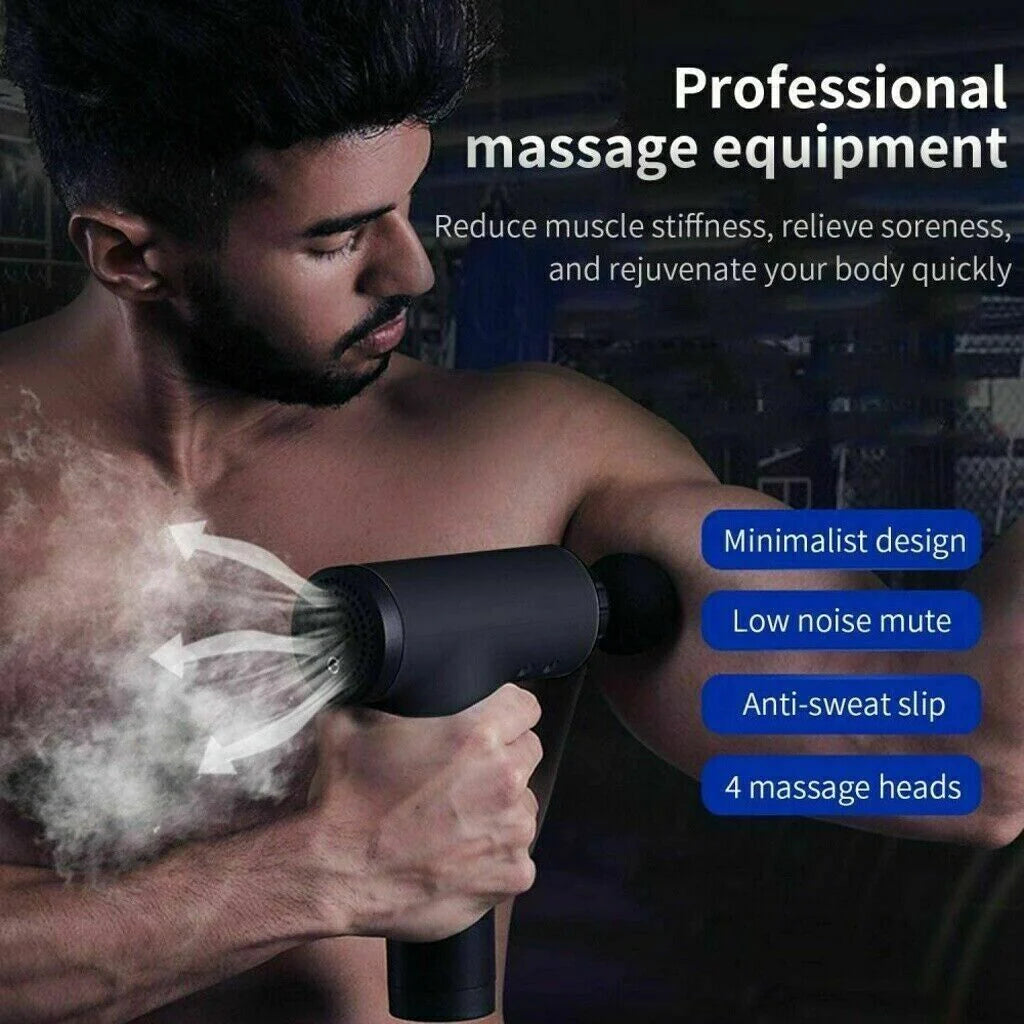 Powerful Massage Gun for Deep Tissue Relief - Percussion Massager with 4 Interchangeable Heads