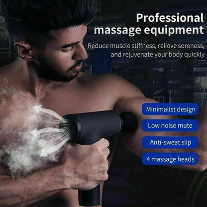 Powerful Massage Gun for Deep Tissue Relief - Percussion Massager with 4 Interchangeable Heads