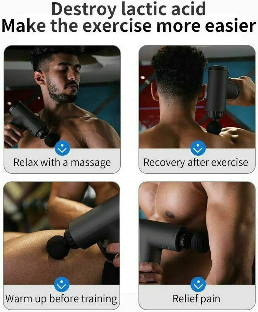 Powerful Massage Gun for Deep Tissue Relief - Percussion Massager with 4 Interchangeable Heads
