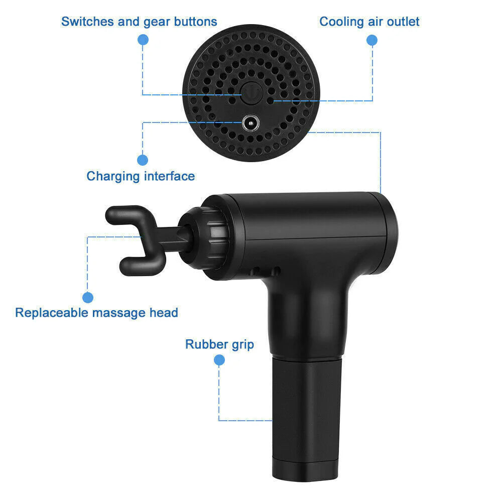 Powerful Massage Gun for Deep Tissue Relief - Percussion Massager with 4 Interchangeable Heads