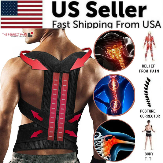 Transform Your Posture with the Adjustable Low Back Support Shoulder Brace for Men and Women